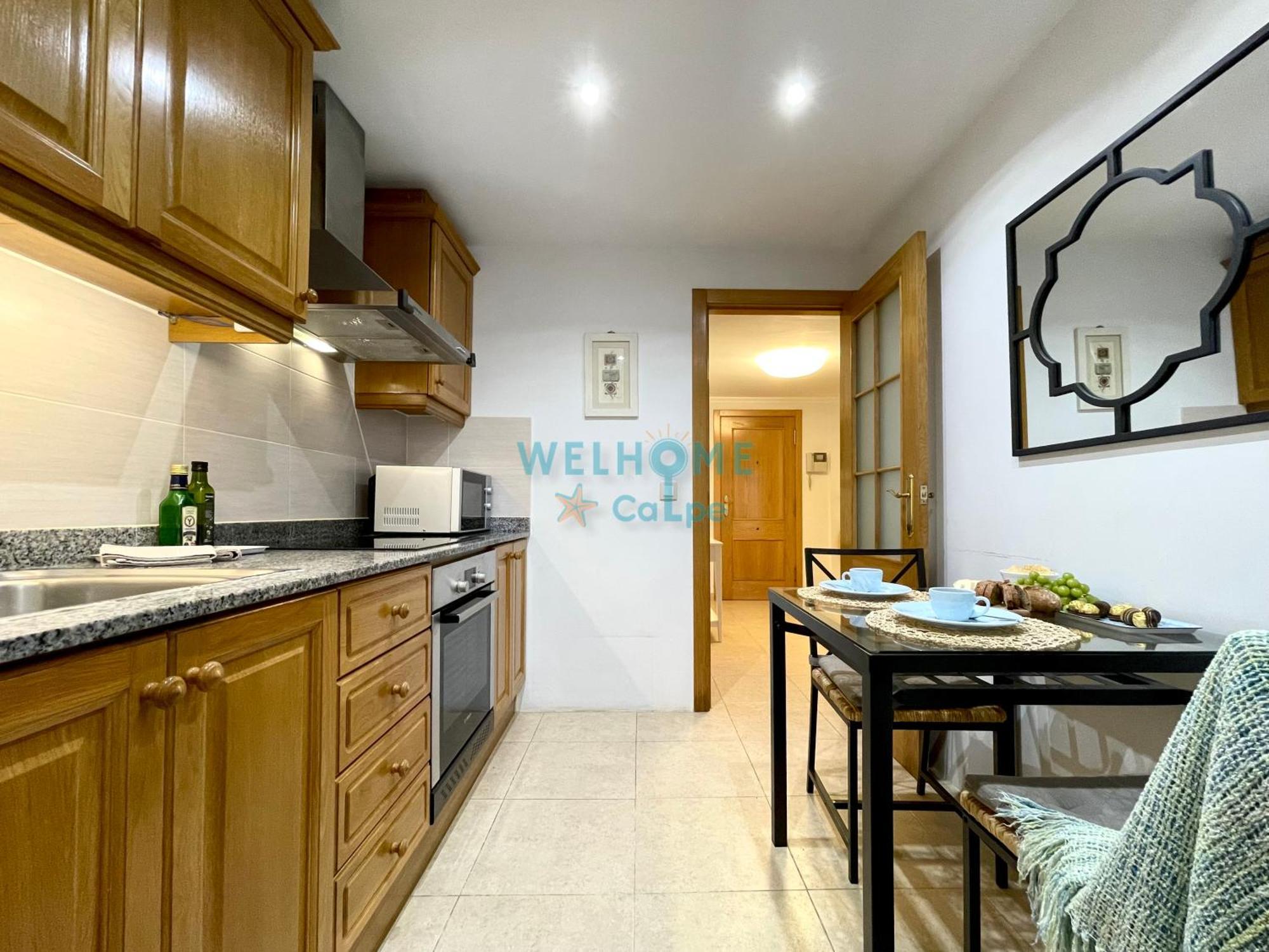 Manzana Bonito Y Comodo Apartamento Con Piscina 칼페 외부 사진