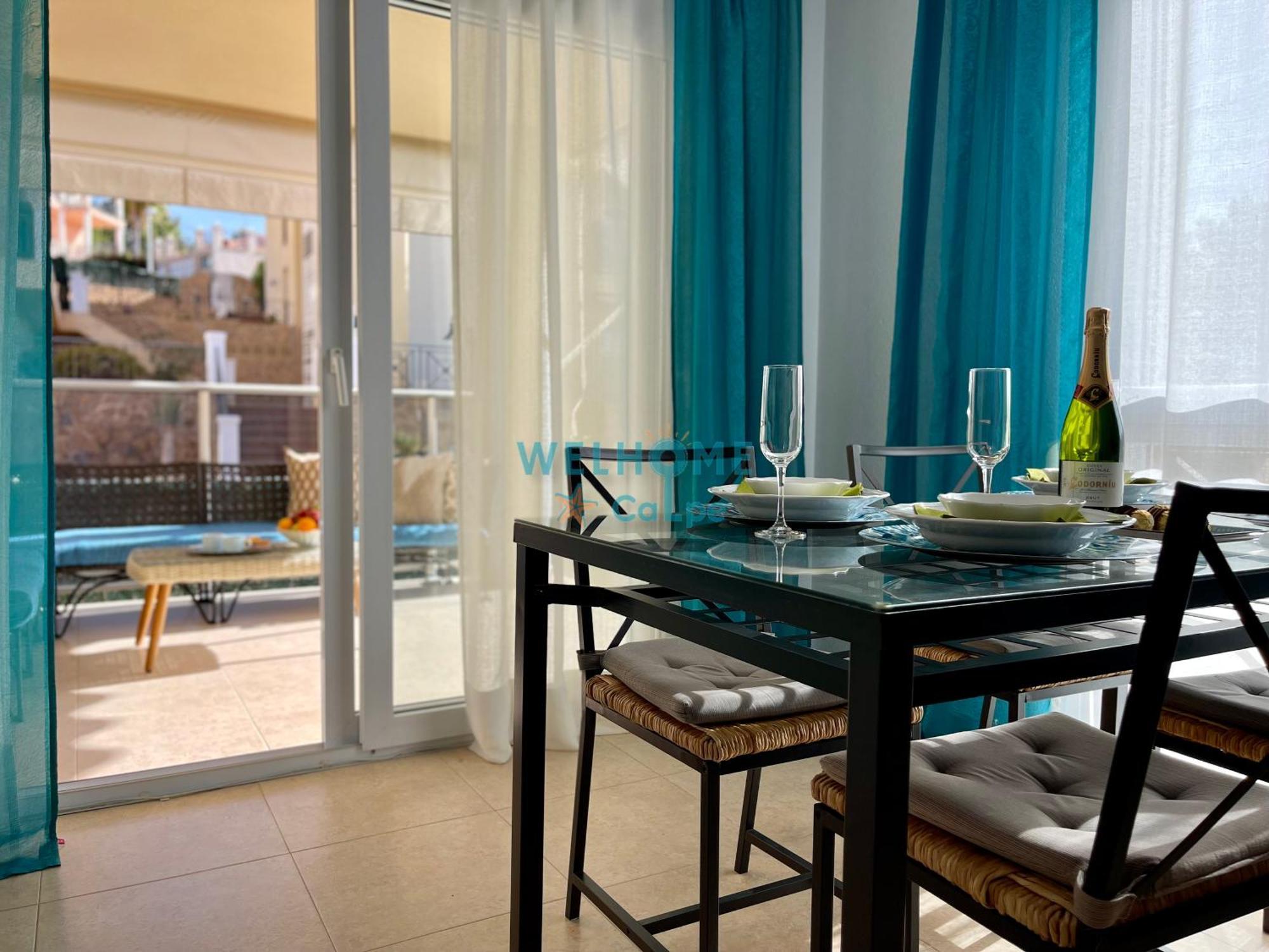 Manzana Bonito Y Comodo Apartamento Con Piscina 칼페 외부 사진