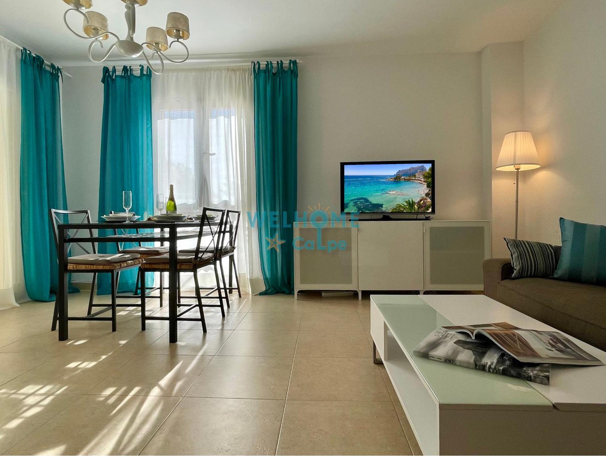 Manzana Bonito Y Comodo Apartamento Con Piscina 칼페 외부 사진